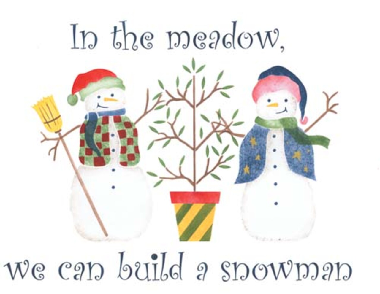 Small Snowmen with Trees Wall Stencil | 2982B by Designer Stencils | Outdoor Stencils | Reusable Art Craft Stencils for Painting on Walls, Canvas, Wood | Reusable Plastic Paint Stencil for Home Makeover | Easy to Use & Clean